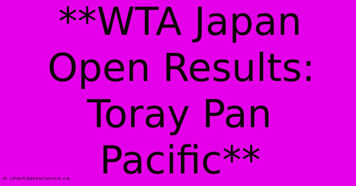 **WTA Japan Open Results: Toray Pan Pacific**