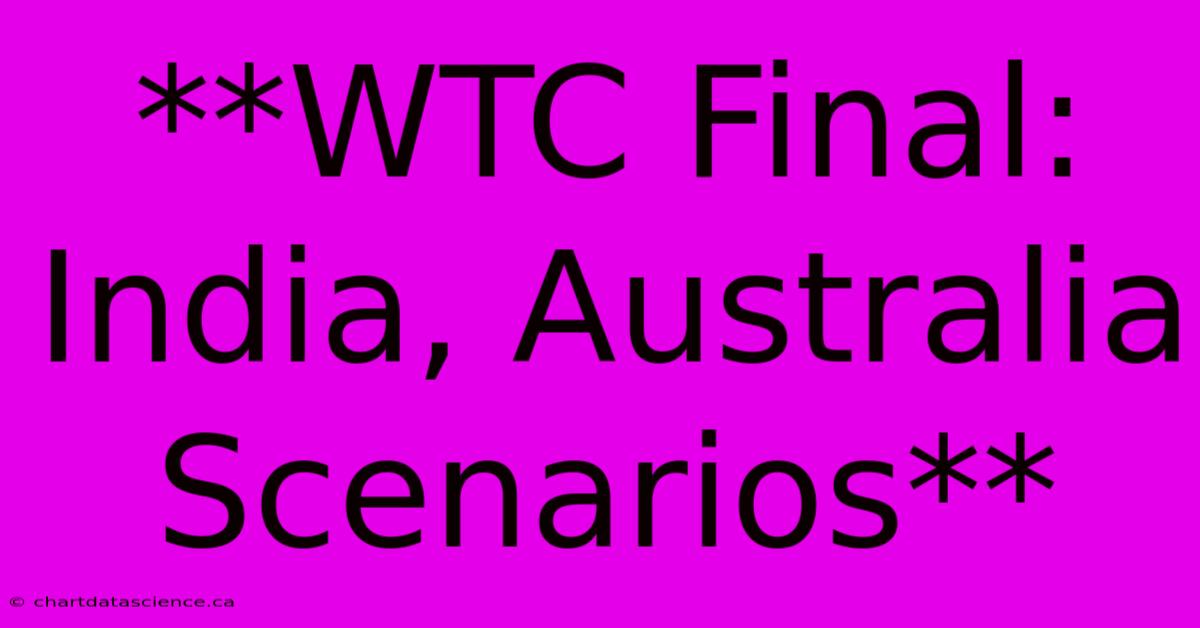 **WTC Final:  India, Australia Scenarios** 