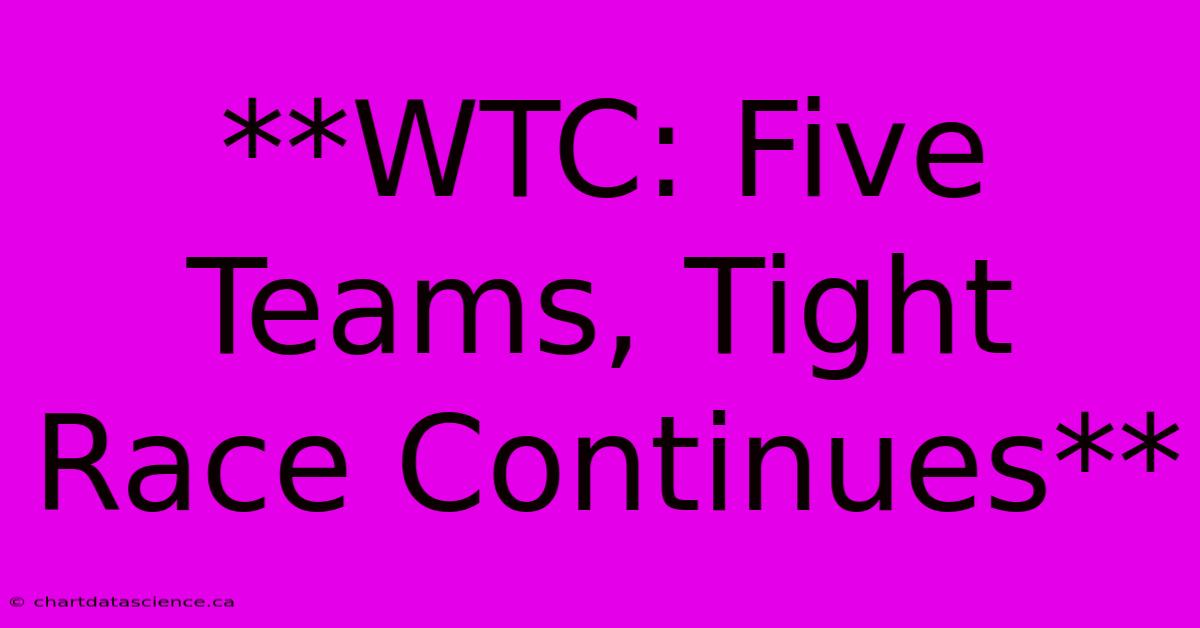 **WTC: Five Teams, Tight Race Continues** 