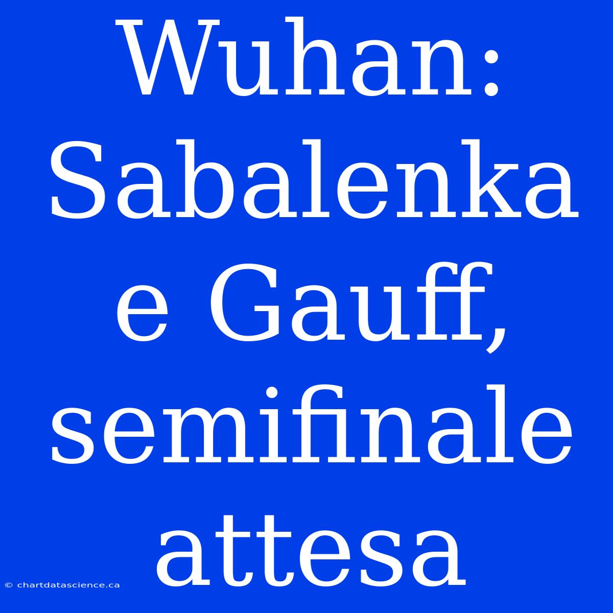 Wuhan: Sabalenka E Gauff, Semifinale Attesa