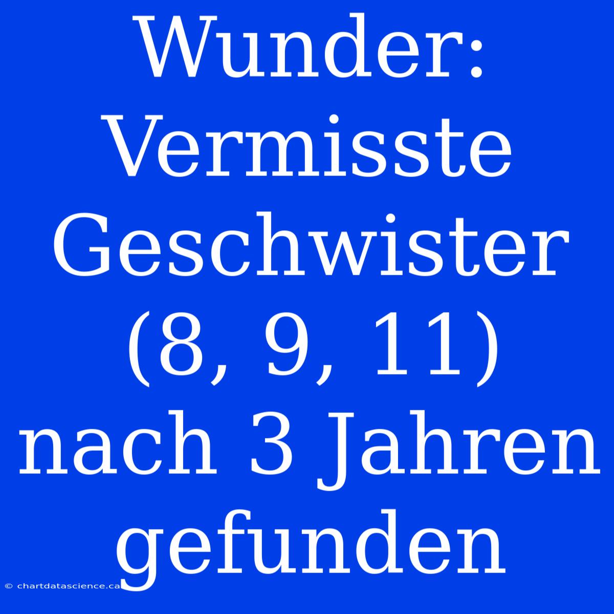 Wunder: Vermisste Geschwister (8, 9, 11) Nach 3 Jahren Gefunden