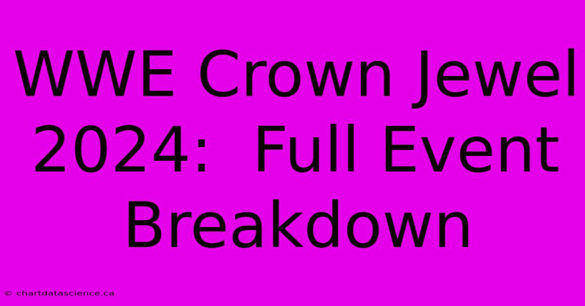 WWE Crown Jewel 2024:  Full Event Breakdown 