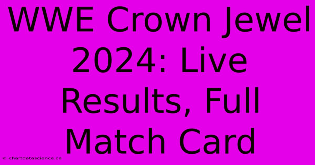 WWE Crown Jewel 2024: Live Results, Full Match Card