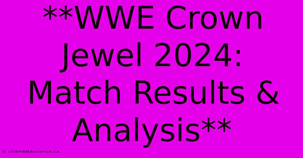 **WWE Crown Jewel 2024:  Match Results & Analysis**