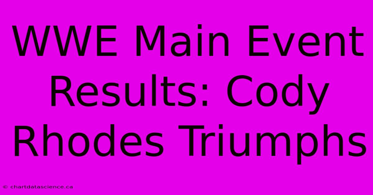 WWE Main Event Results: Cody Rhodes Triumphs