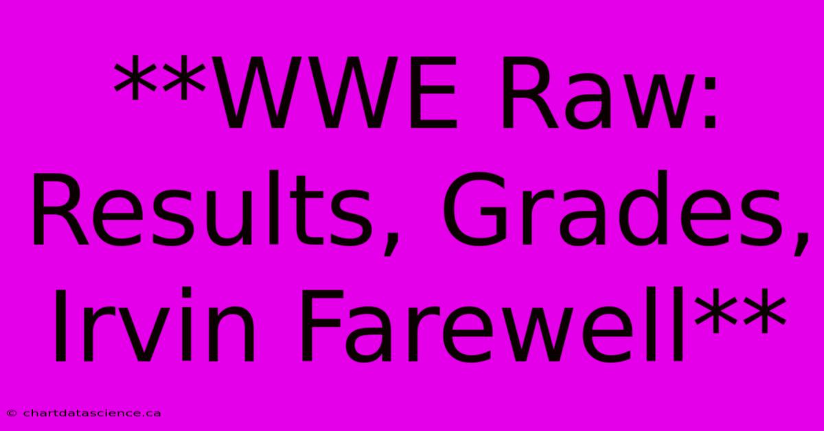 **WWE Raw: Results, Grades, Irvin Farewell** 