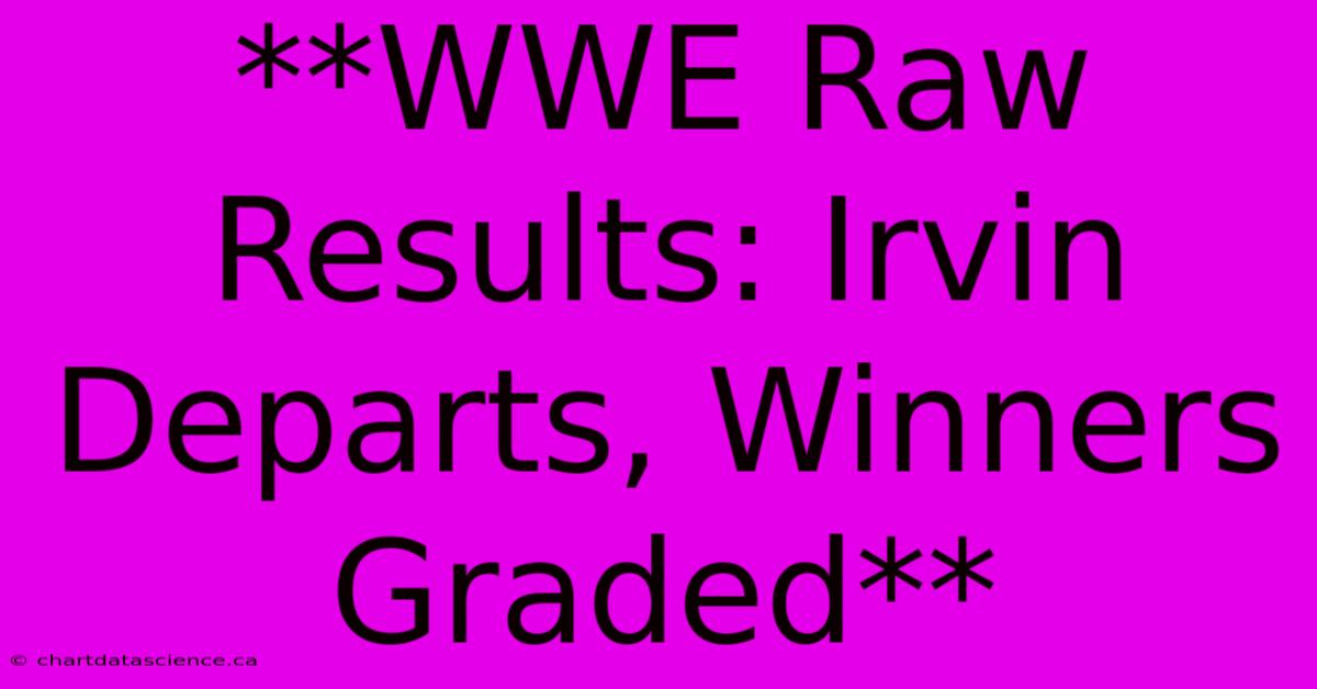 **WWE Raw Results: Irvin Departs, Winners Graded** 