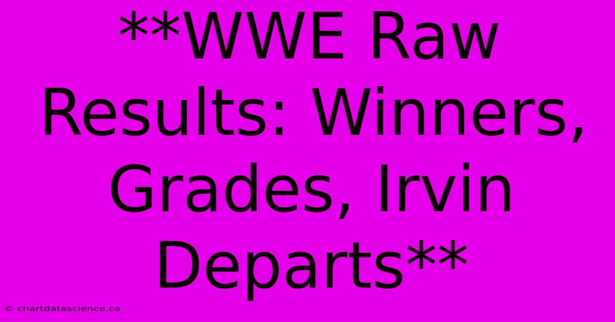 **WWE Raw Results: Winners, Grades, Irvin Departs**