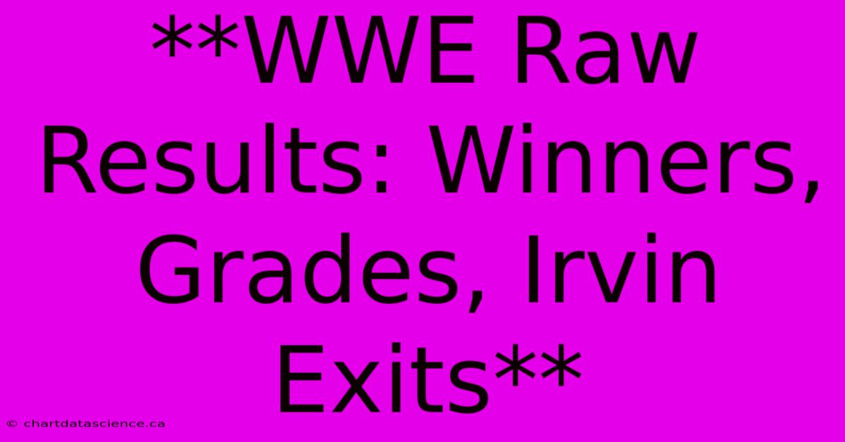 **WWE Raw Results: Winners, Grades, Irvin Exits**