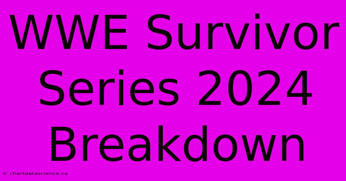 WWE Survivor Series 2024 Breakdown