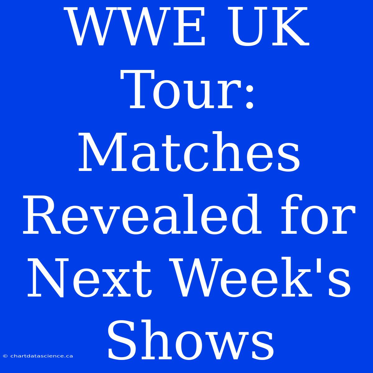 WWE UK Tour: Matches Revealed For Next Week's Shows