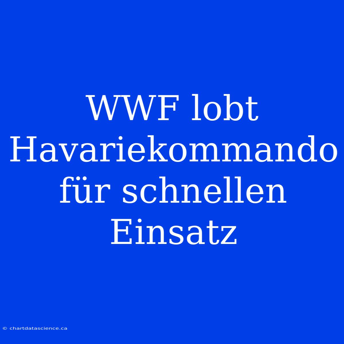 WWF Lobt Havariekommando Für Schnellen Einsatz