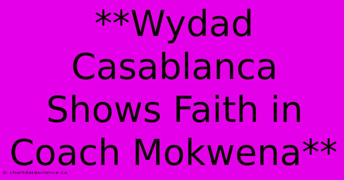 **Wydad Casablanca Shows Faith In Coach Mokwena** 