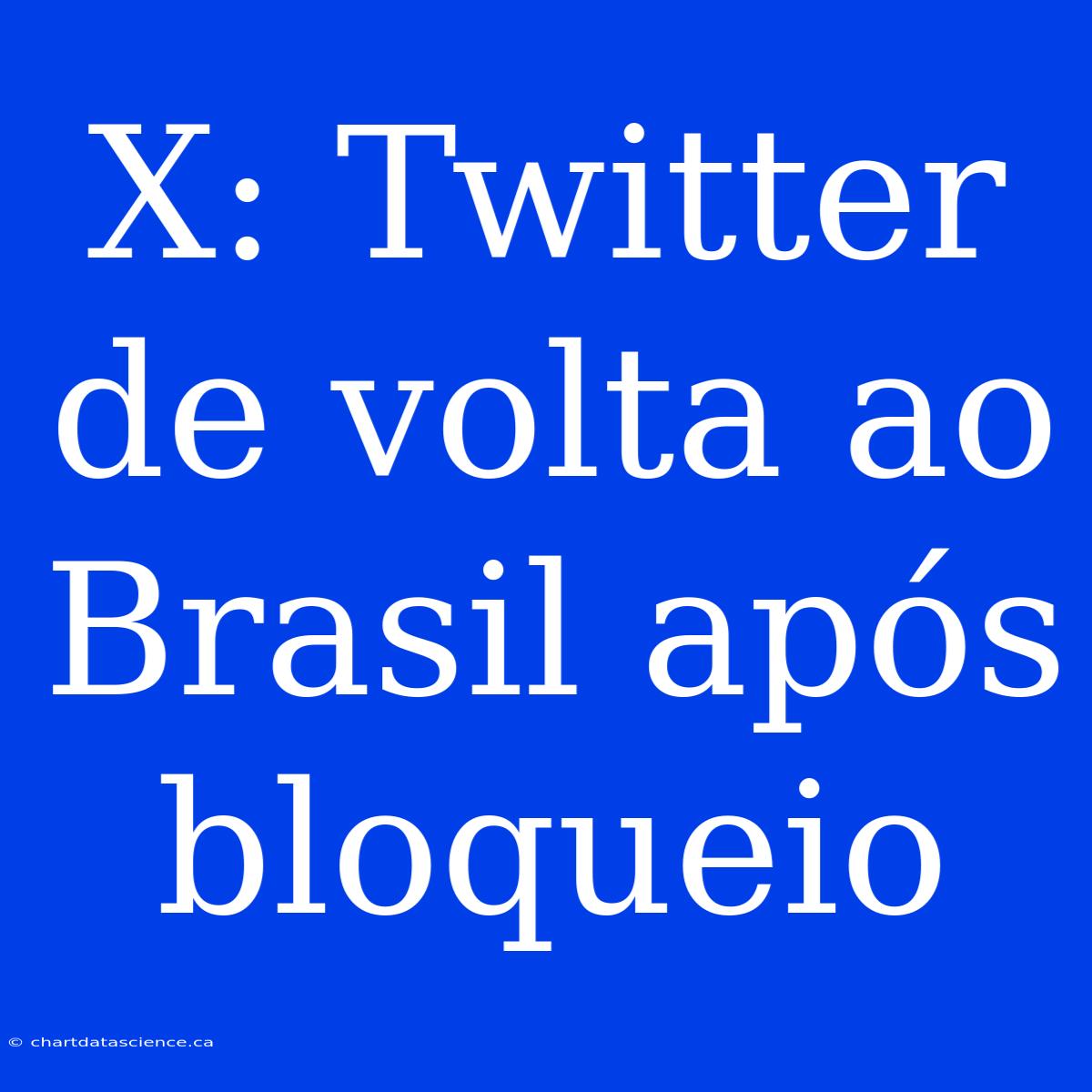 X: Twitter De Volta Ao Brasil Após Bloqueio