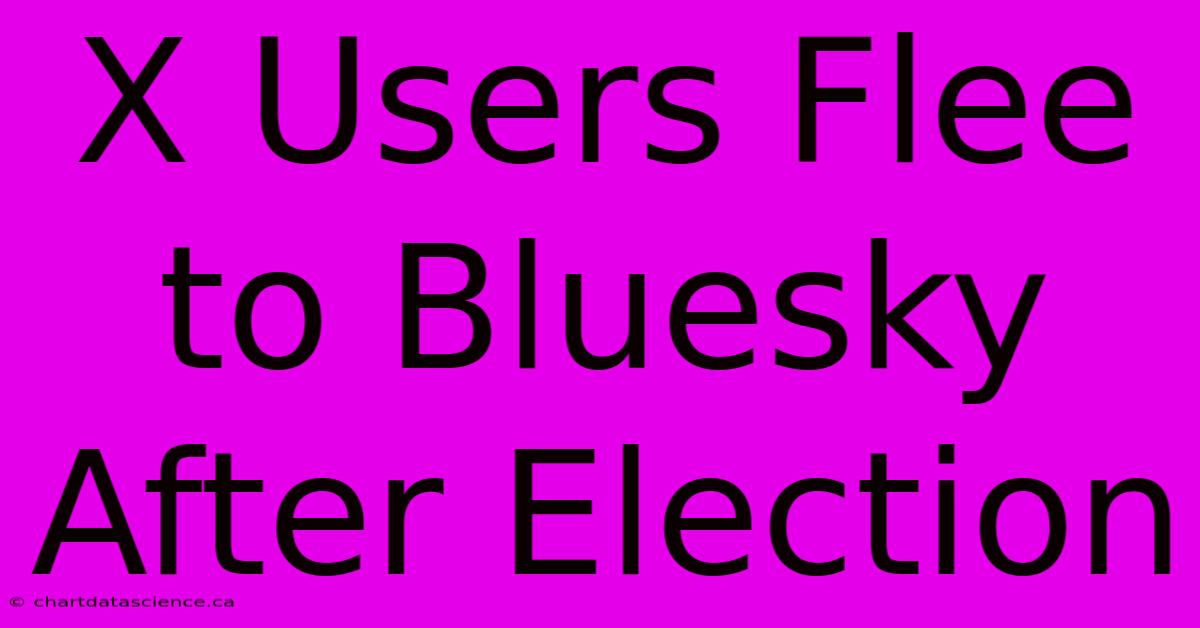 X Users Flee To Bluesky After Election