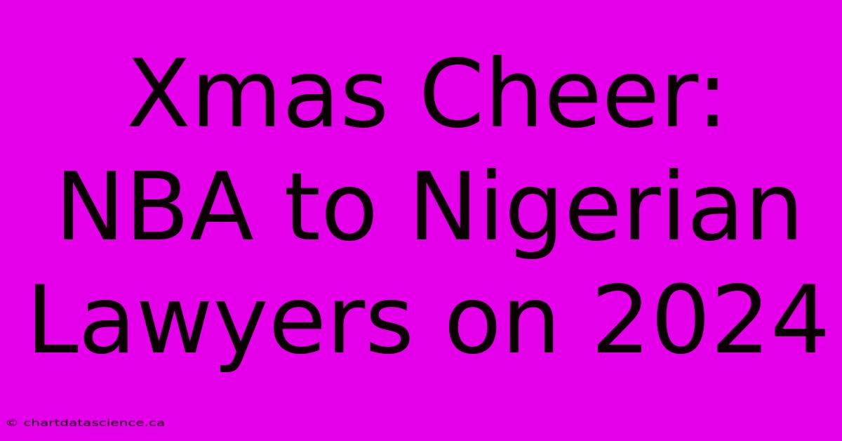 Xmas Cheer: NBA To Nigerian Lawyers On 2024