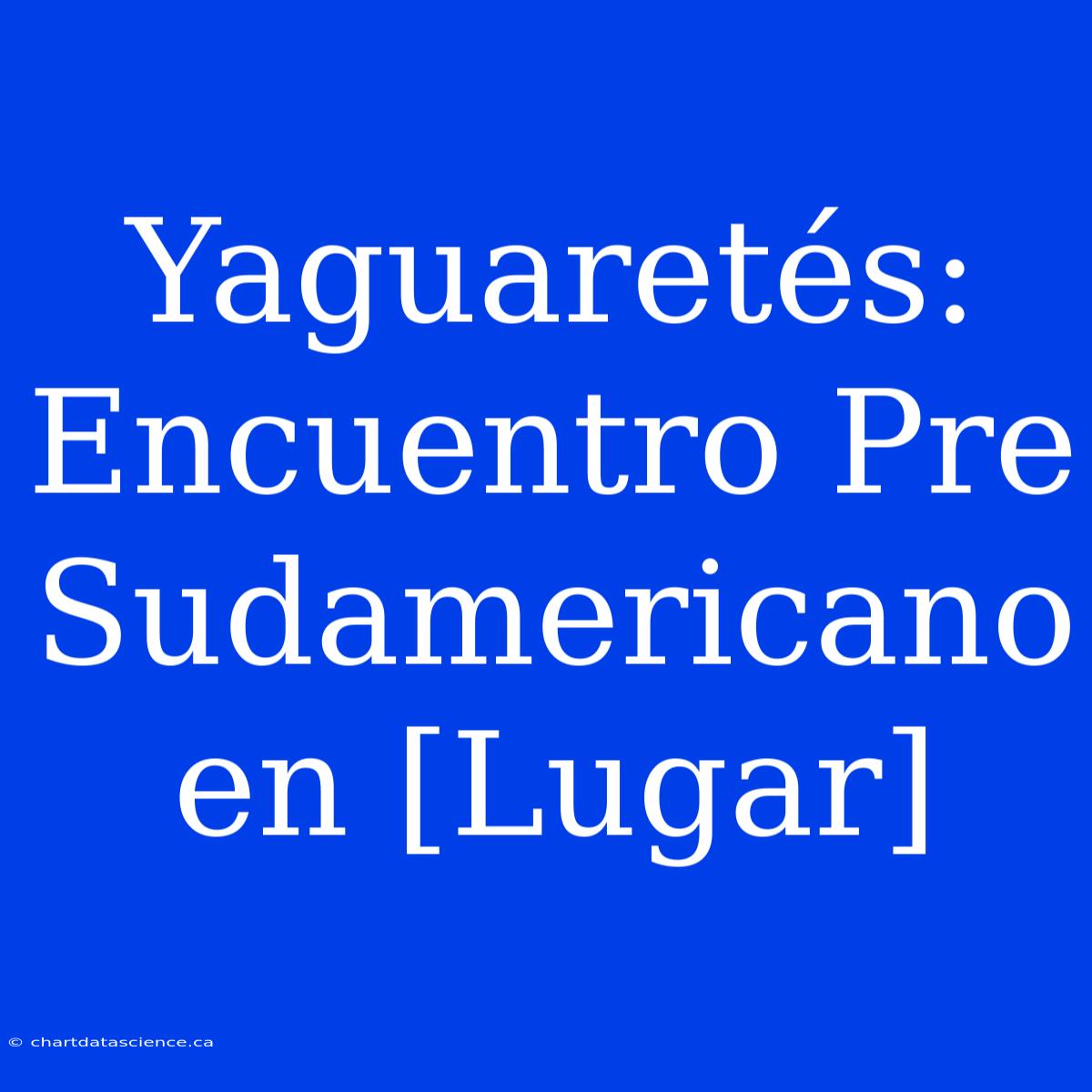 Yaguaretés: Encuentro Pre Sudamericano En [Lugar]