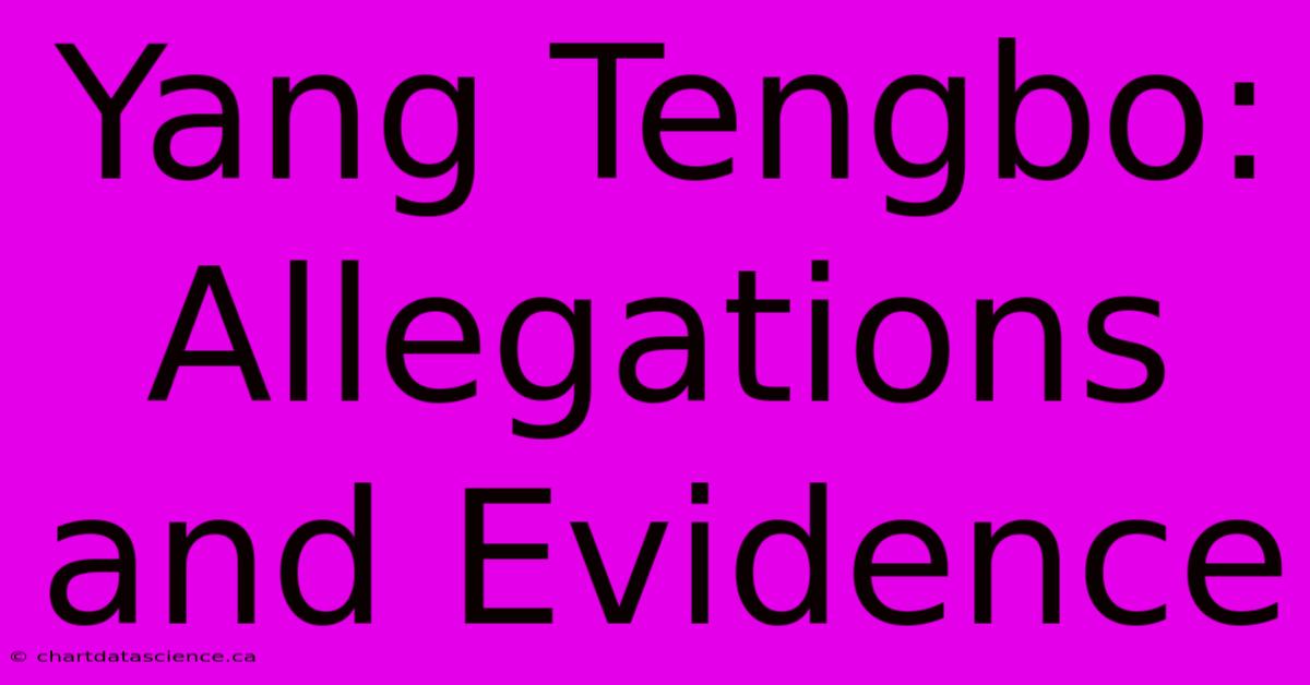 Yang Tengbo:  Allegations And Evidence