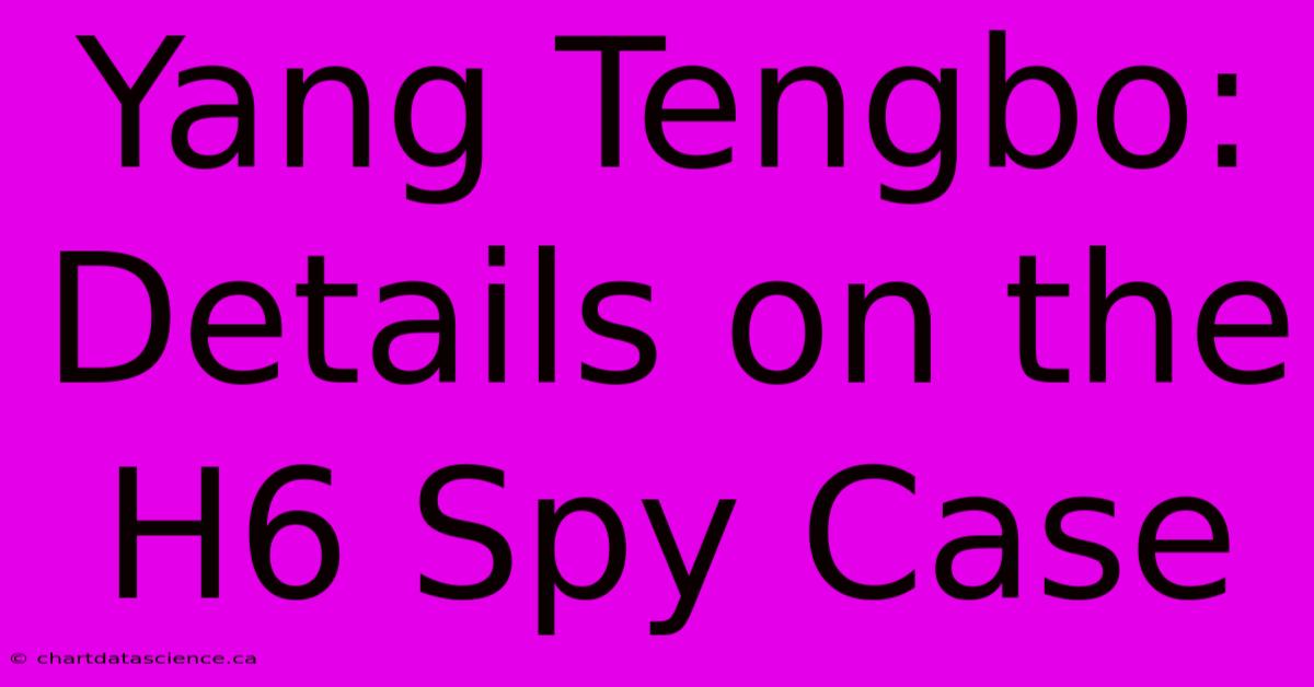 Yang Tengbo: Details On The H6 Spy Case