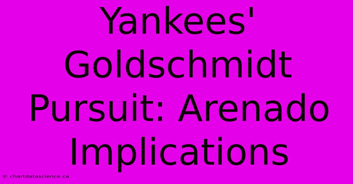 Yankees' Goldschmidt Pursuit: Arenado Implications