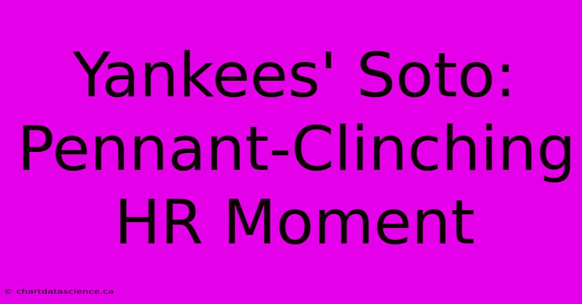 Yankees' Soto: Pennant-Clinching HR Moment