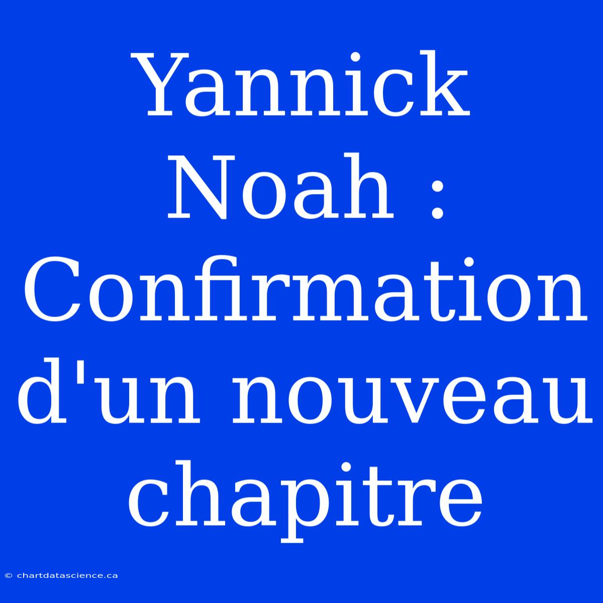 Yannick Noah : Confirmation D'un Nouveau Chapitre