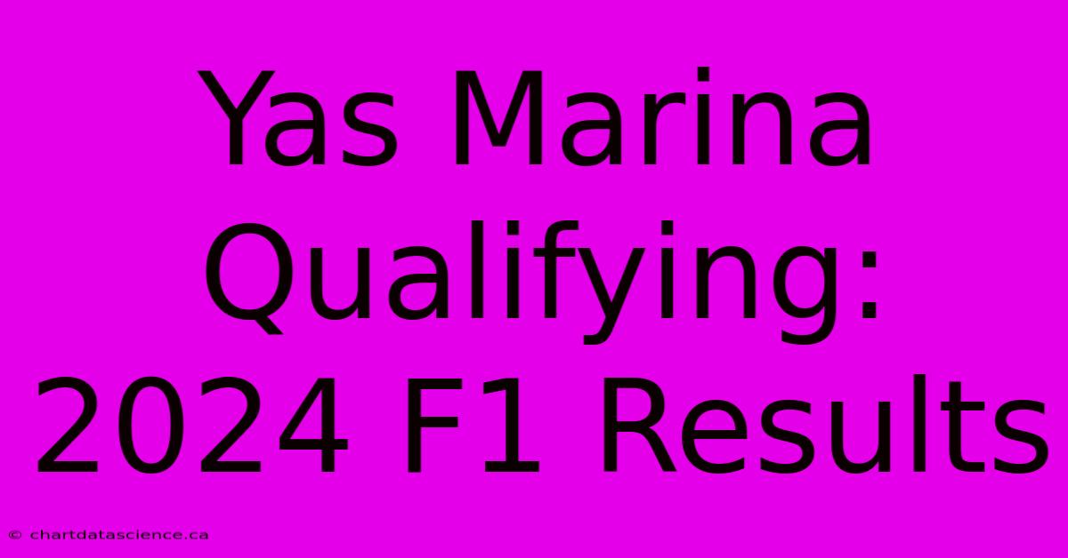 Yas Marina Qualifying: 2024 F1 Results