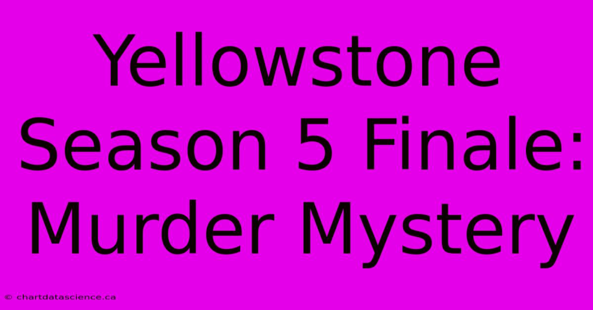 Yellowstone Season 5 Finale: Murder Mystery