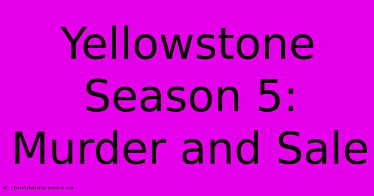 Yellowstone Season 5: Murder And Sale