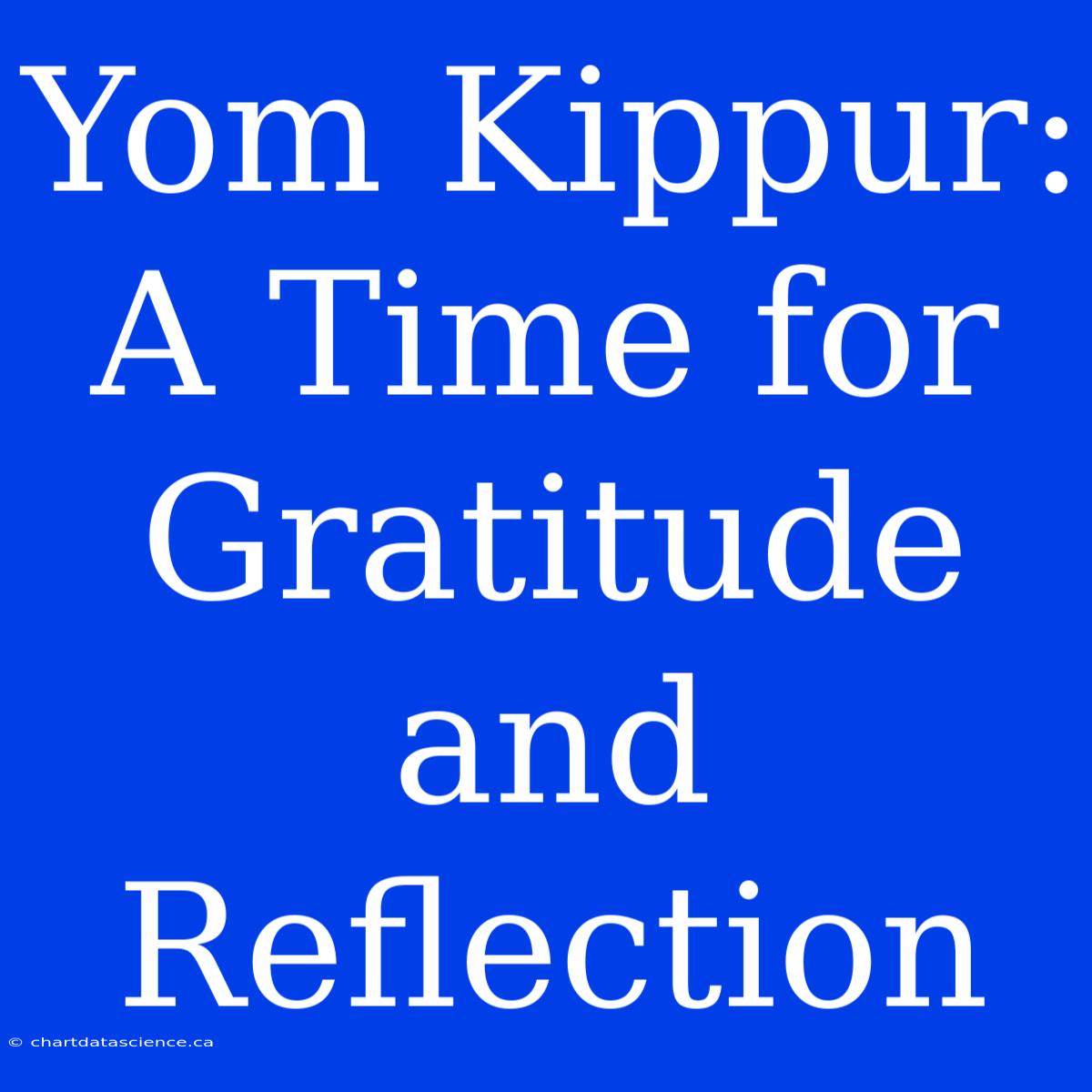 Yom Kippur:  A Time For Gratitude And Reflection