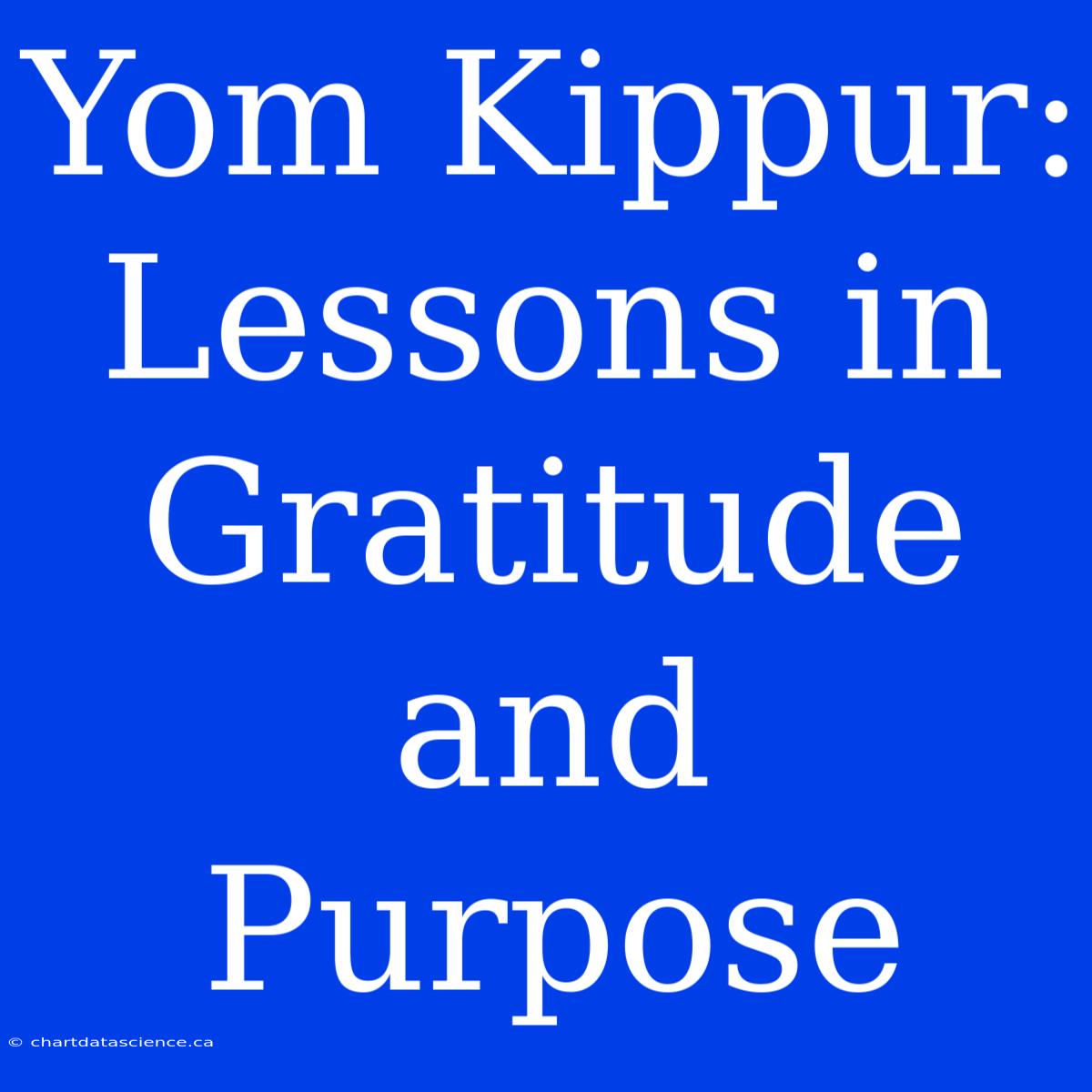 Yom Kippur:  Lessons In Gratitude And Purpose