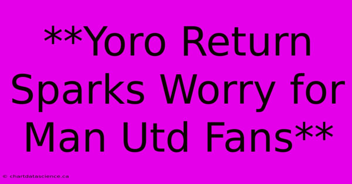 **Yoro Return Sparks Worry For Man Utd Fans**