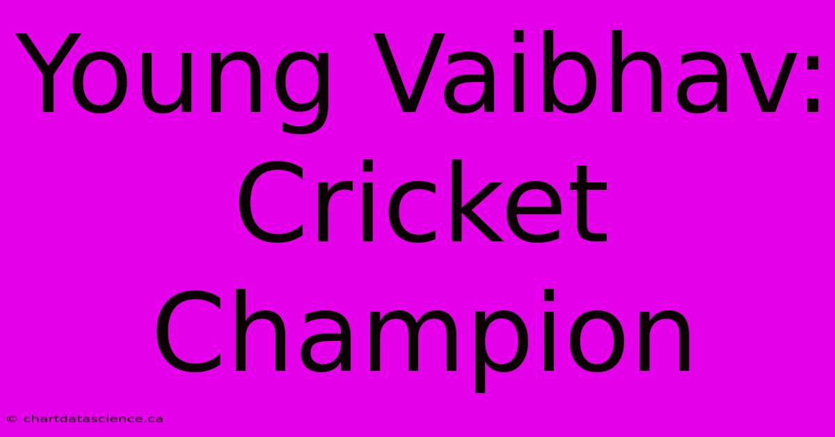 Young Vaibhav: Cricket Champion