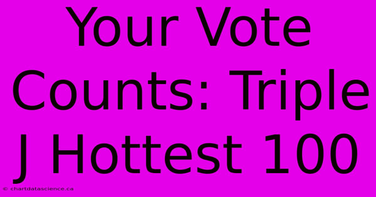 Your Vote Counts: Triple J Hottest 100