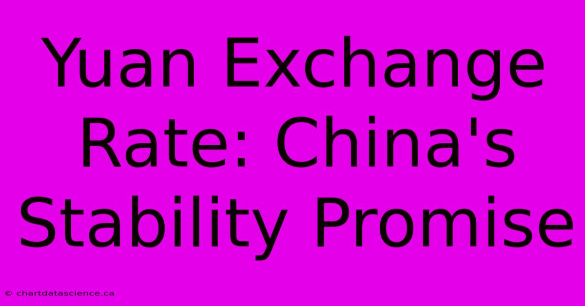 Yuan Exchange Rate: China's Stability Promise