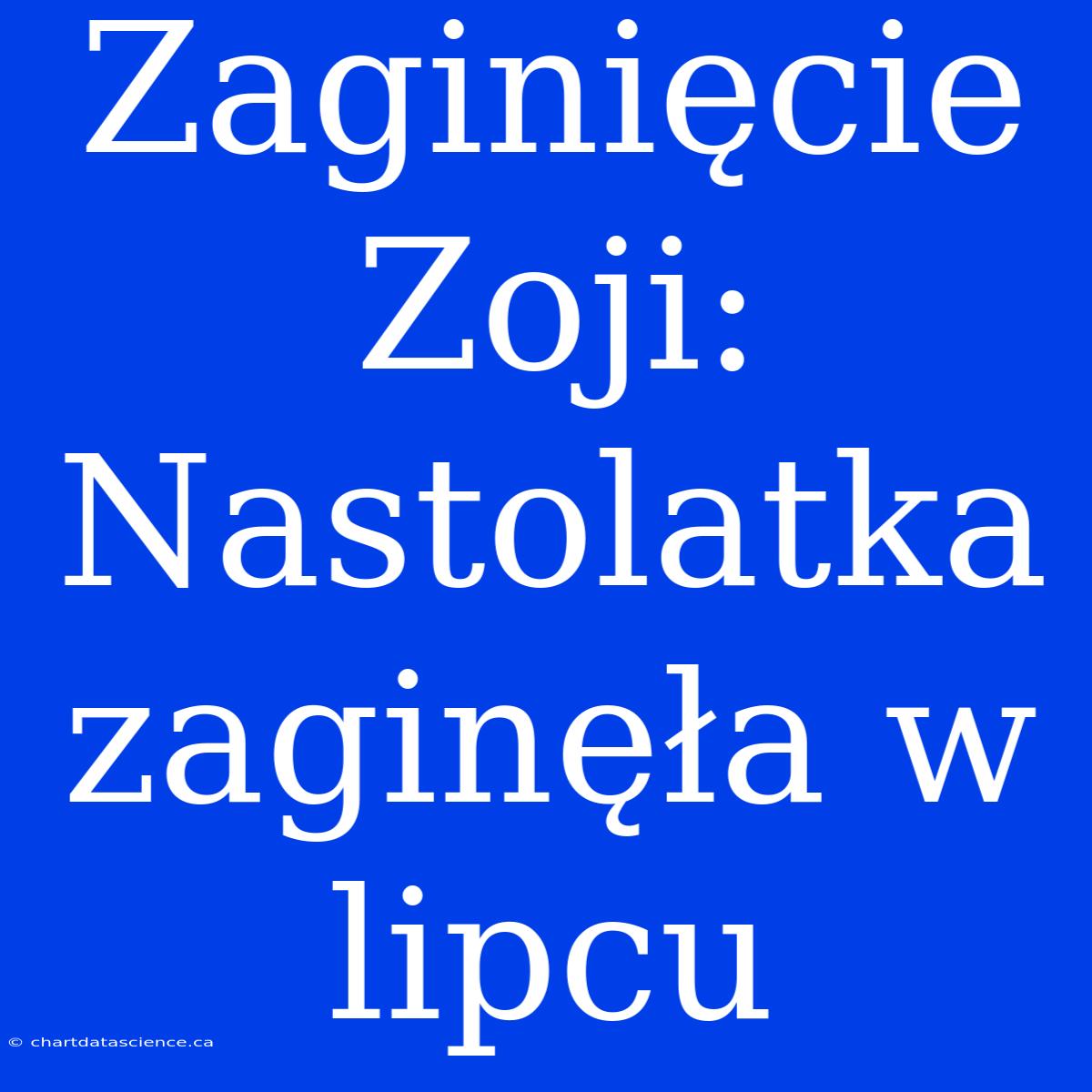 Zaginięcie Zoji: Nastolatka Zaginęła W Lipcu