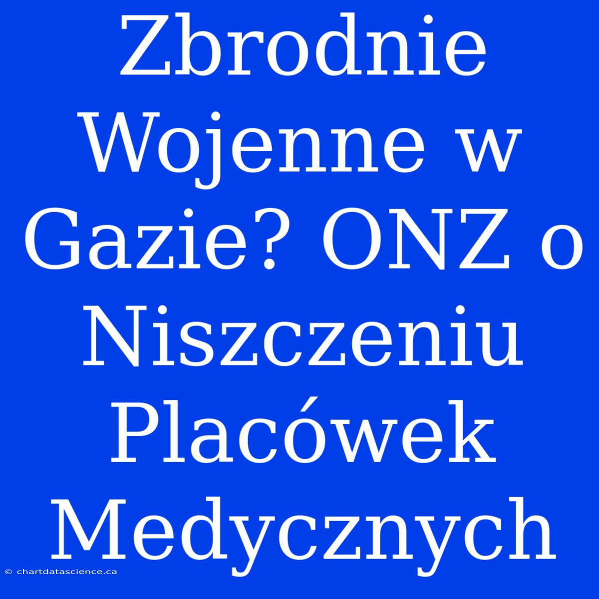 Zbrodnie Wojenne W Gazie? ONZ O Niszczeniu Placówek Medycznych