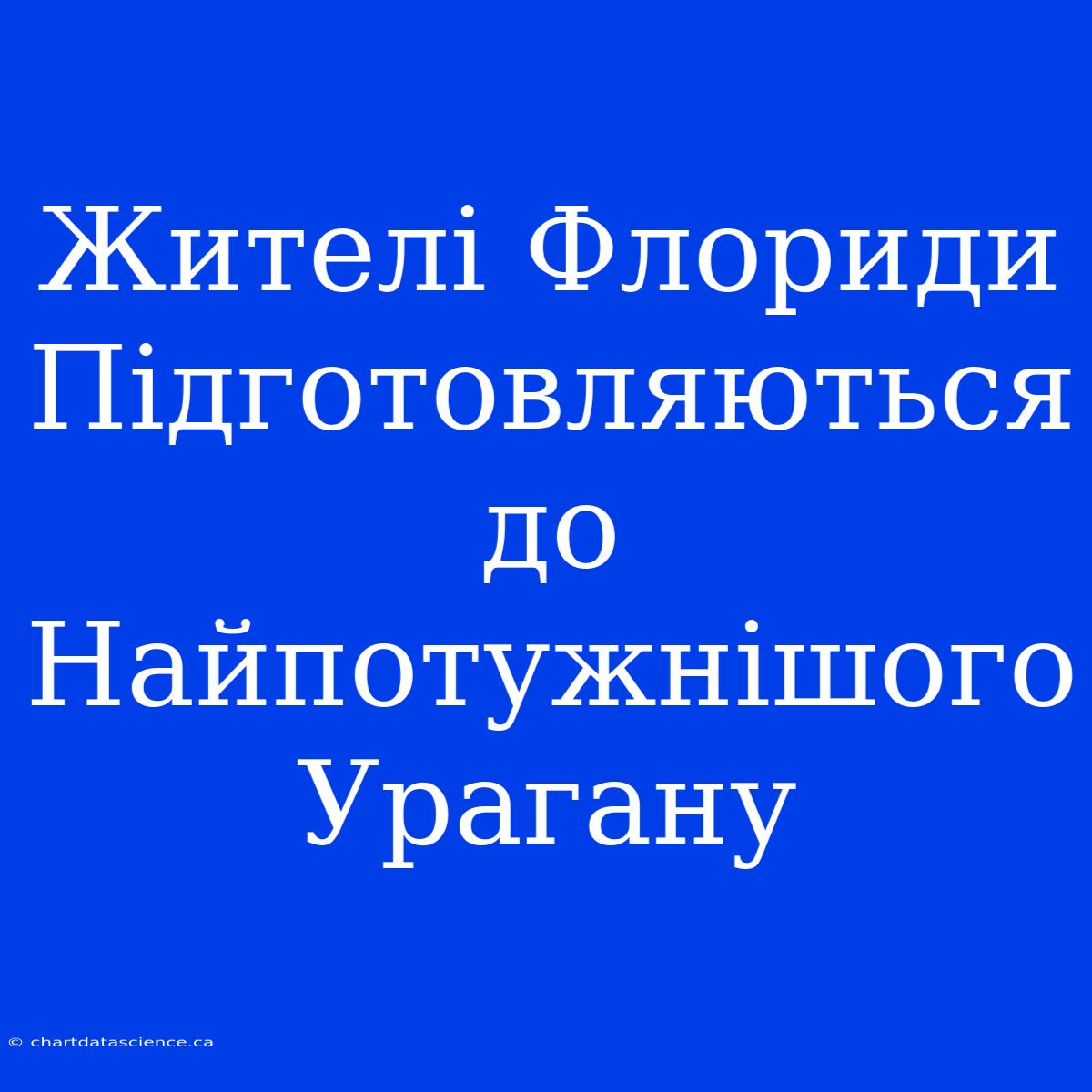 Жителі Флориди Підготовляються До Найпотужнішого Урагану