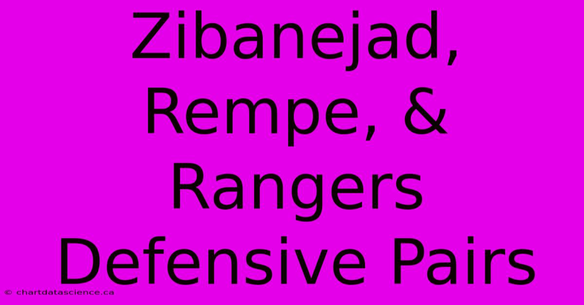 Zibanejad, Rempe, & Rangers Defensive Pairs