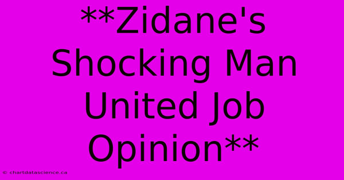 **Zidane's Shocking Man United Job Opinion** 