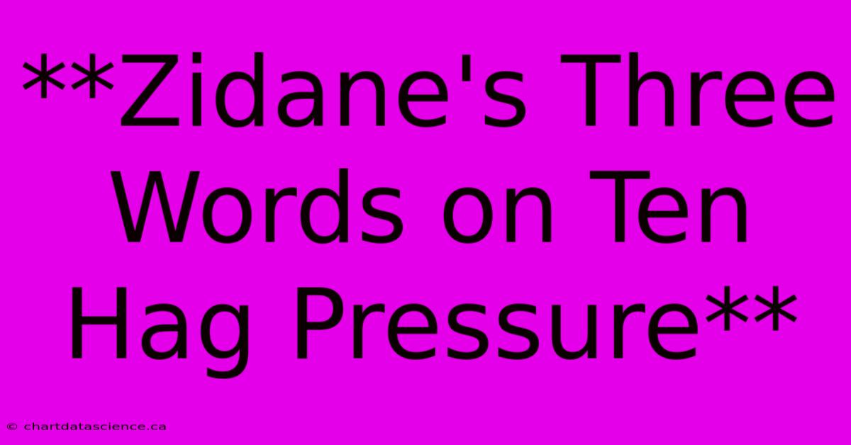 **Zidane's Three Words On Ten Hag Pressure**