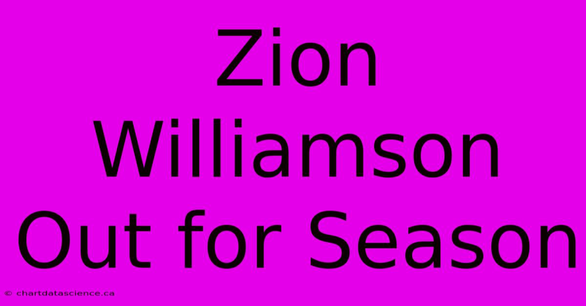 Zion Williamson Out For Season