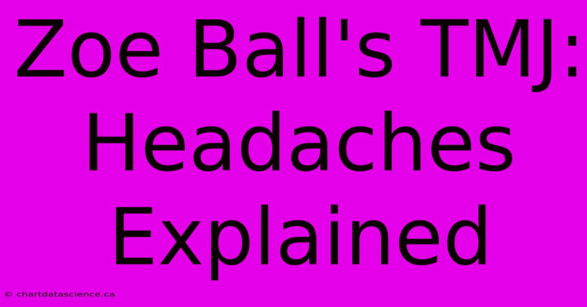 Zoe Ball's TMJ: Headaches Explained