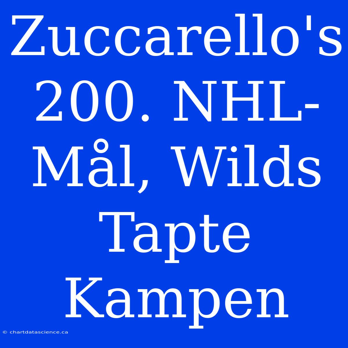 Zuccarello's 200. NHL-Mål, Wilds Tapte Kampen